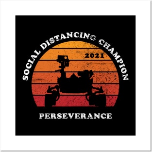 Perseverance Rover Mars Funny Social Distance Posters and Art